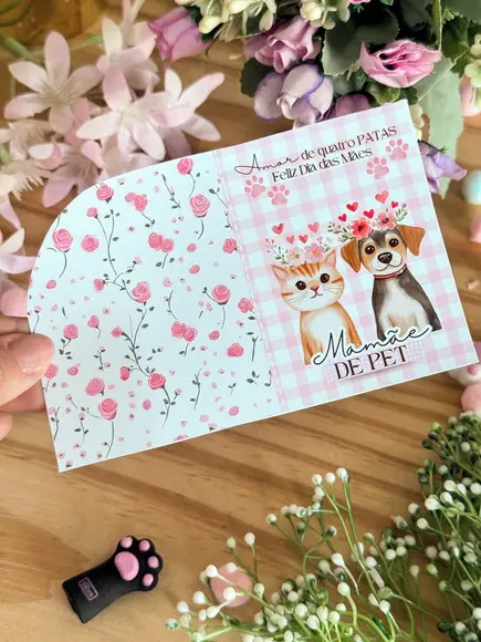 Card com Tablete Cacau Show- Mãe de Pet