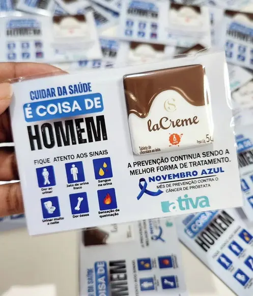 Card com Tablete Cacau Show- Novembro Azul