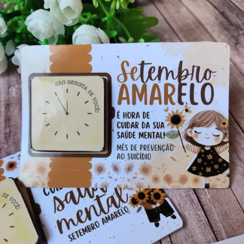 Card com Tablete Cacau Show- Setembro Amarelo