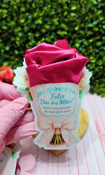 Card com Touca Cetim- Dia das Mães
