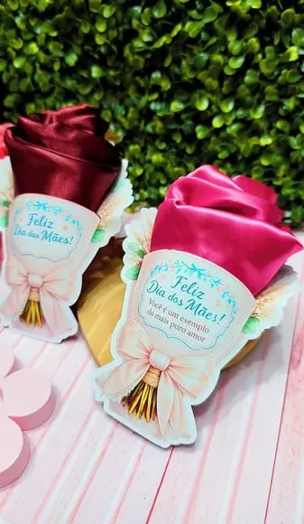 Card com Touca Cetim- Dia das Mães