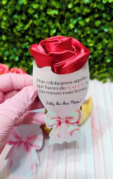 Card com Touca de Cetim- Dia das Mães