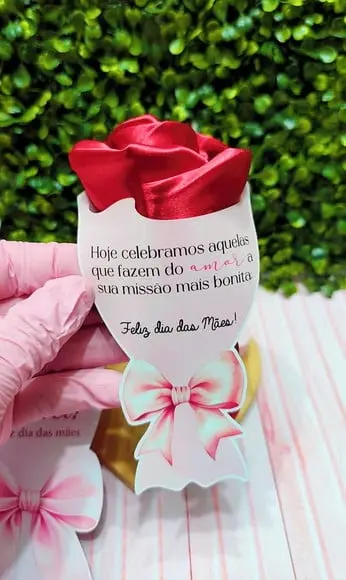 Card com Touca de Cetim- Dia das Mães