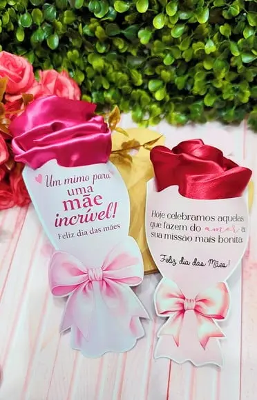 Card com Touca de Cetim- Dia das Mães