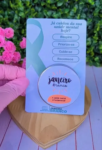Card com Velinha- Janeiro Branco