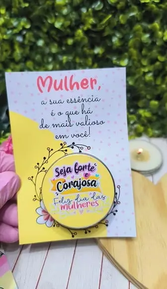 Card com Velinha Aromática- Dia da Mulher