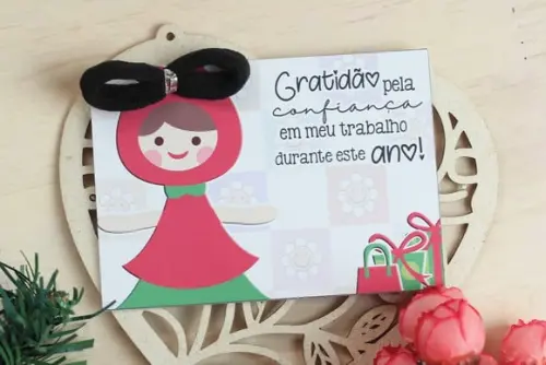Card com Xuxinha+ Bala- Mimo de Natal