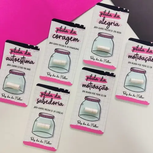 Card e Pílula com Frase- Dia da Mulher