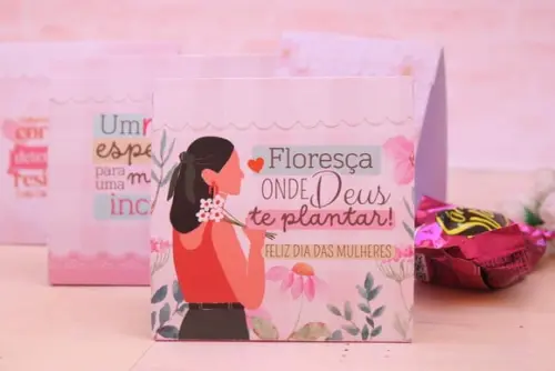 Card Envelope com Bombom- Dia da Mulher