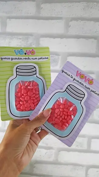 Card Potinho com Coloreti (doces)- Dia dos Avós
