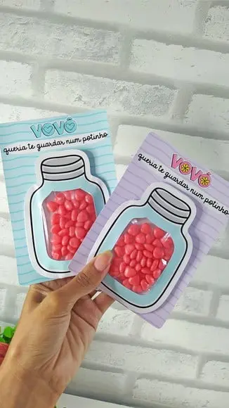 Card Potinho com Coloreti (doces)- Dia dos Avós