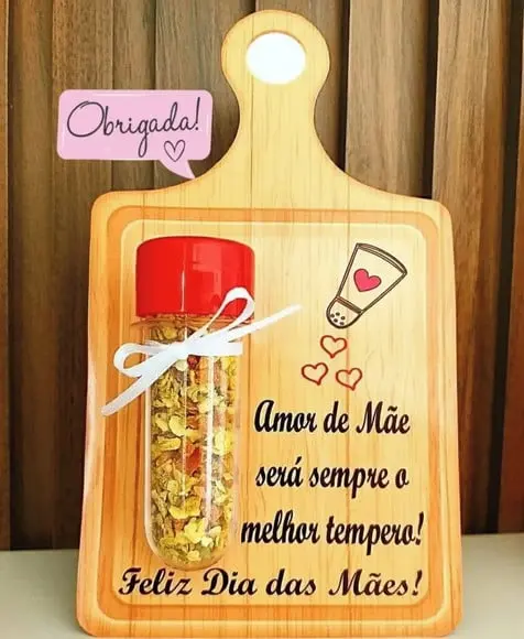 Cartão + Tubete com Tempero- Dia das Mães (leia a Descrição)