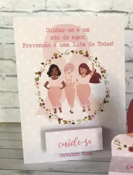 Cartão com 1 Bis- Outubro Rosa