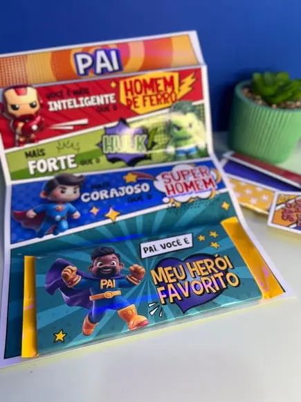 Cartão com Barra de Chocolate 80g- Dia dos Pais