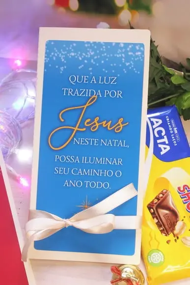 Cartão com Barra de Chocolate 80g- Natal