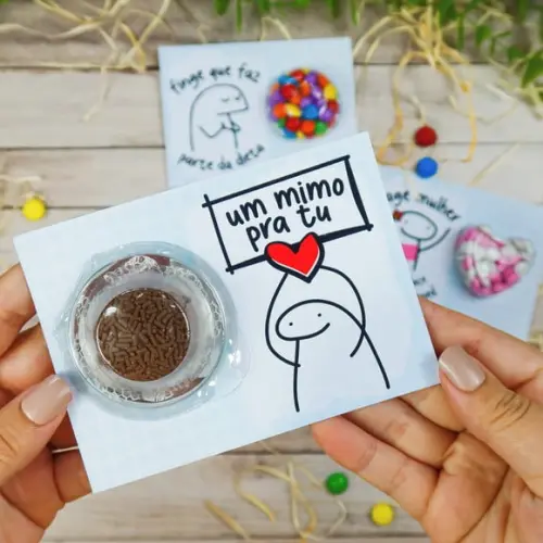Cartão com Blister (suporte para Docinhos)- Flork Páscoa