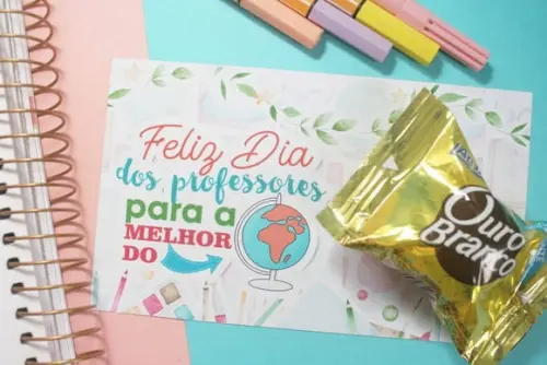 Cartão com Bombom- Dia dos Professores