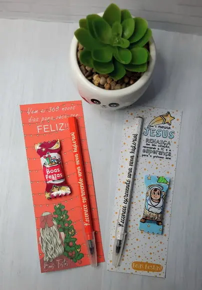 Cartão com Caneta e Balinha- Mimo Natal