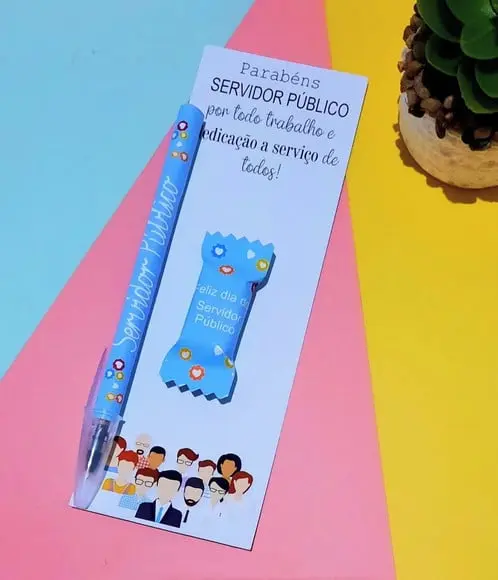 Cartão com Caneta e Balinha- Servidor Público