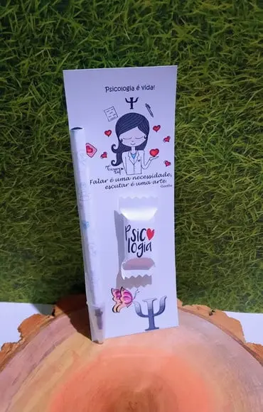 Cartão com Caneta e Balinha- Psicologia