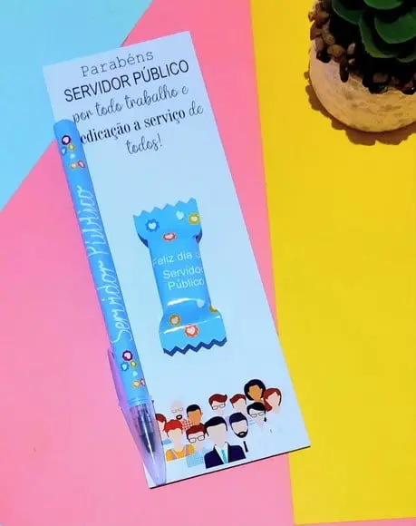 Cartão com Caneta e Balinha- Servidor Público