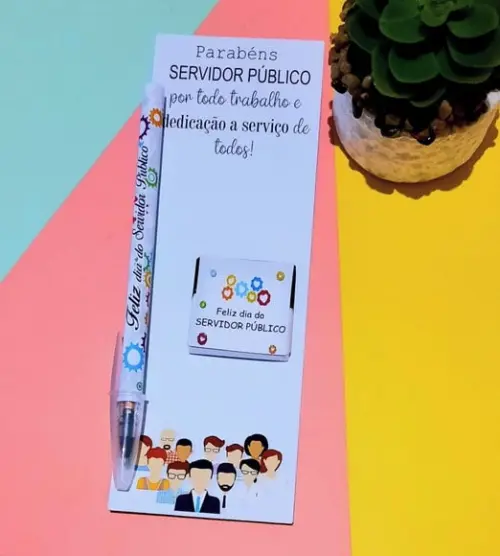 Cartão com Caneta e Cacau Show 5g- Servidor Público