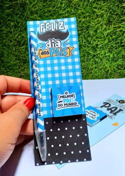 Cartão com Caneta e Chocolate Cacau Show 5g- Dia dos Pais