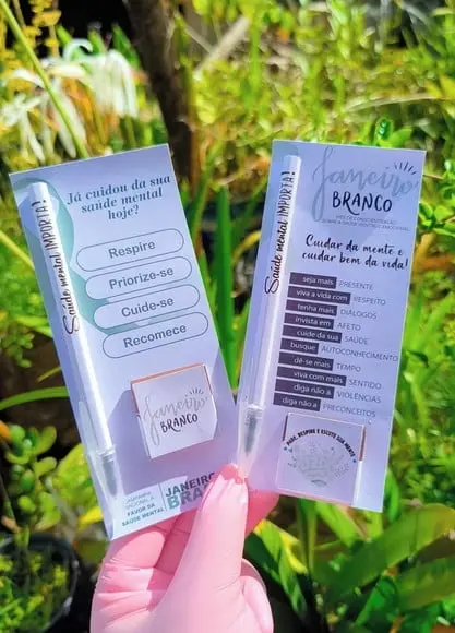 Cartão com Caneta e Tablet Cacau Show 5g- Janeiro Branco