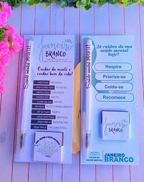 Cartão com Caneta e Tablet Cacau Show 5g- Janeiro Branco