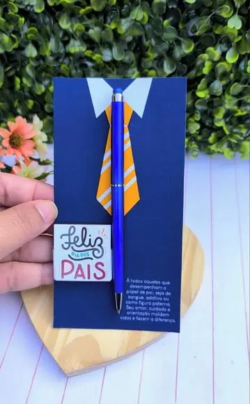 Cartão com Caneta e Tablete Cacau Show 5g- Dia dos Pais
