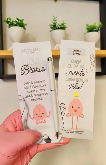 Cartão com Caneta Lux- Janeiro Branco