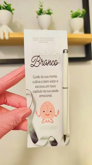Cartão com Caneta Lux- Janeiro Branco