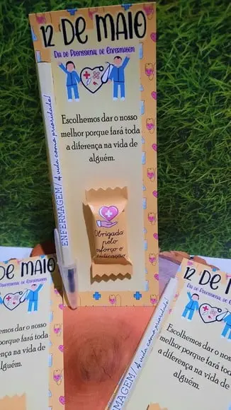 Cartão com Caneta ou Lápis e Bis- Enfermagem