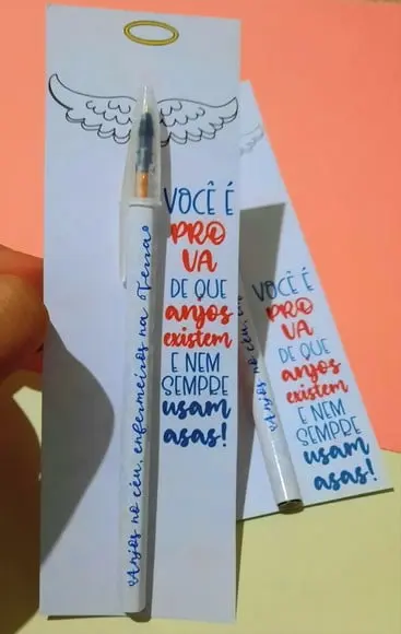 Cartão com Caneta ou Lápis- Enfermagem