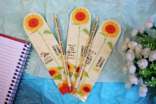 Cartão com Caneta ou Lápis- Setembro Amarelo -leia Descrição