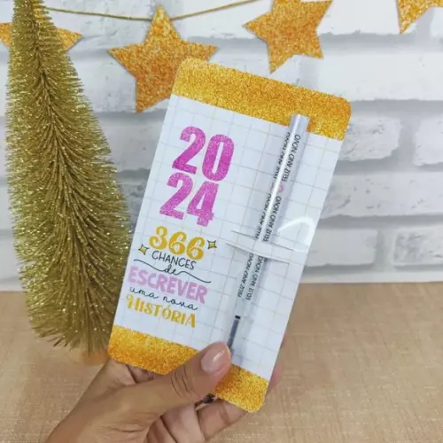 Cartão com Caneta- Boas Festas