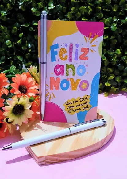 Cartão com Caneta- Ano Novo