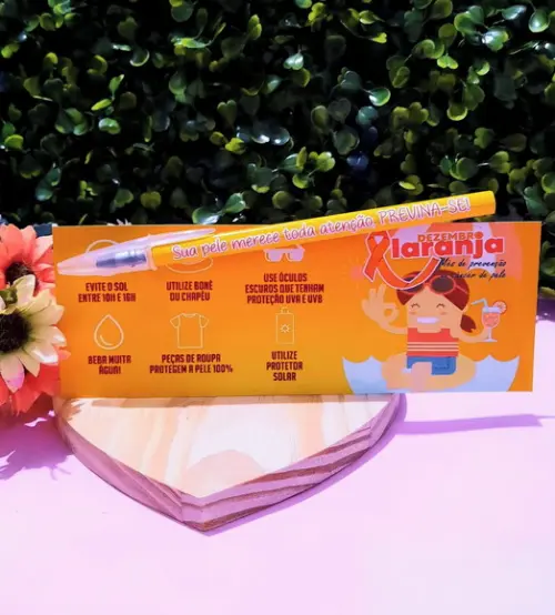 Cartão com Caneta- Dezembro Laranja