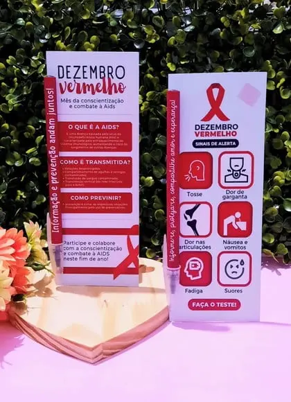 Cartão com Caneta- Dezembro Vermelho