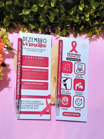 Cartão com Caneta- Dezembro Vermelho
