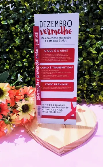 Cartão com Caneta- Dezembro Vermelho