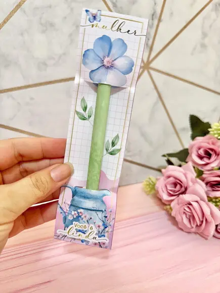 Cartão com Caneta- Dia da Mulher