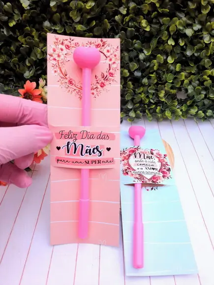 Cartão com Caneta- Dia das Mães