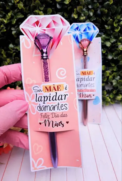 Cartão com Caneta- Dia das Mães