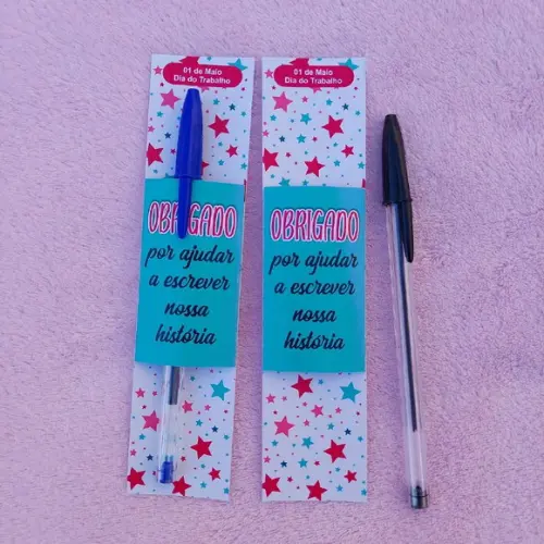 Cartão com Caneta- Dia do Trabalho