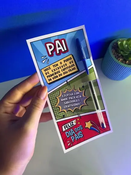 Cartão com Caneta- Dia dos Pais