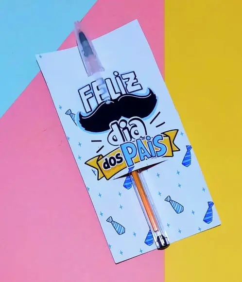 Cartão com Caneta- Dia dos Pais