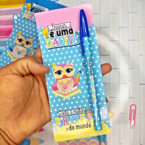 Cartão com Caneta- Dia dos Professores