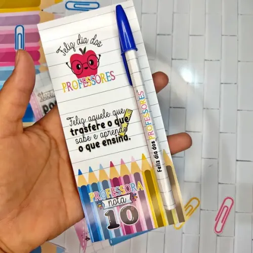 Cartão com Caneta- Dia dos Professores