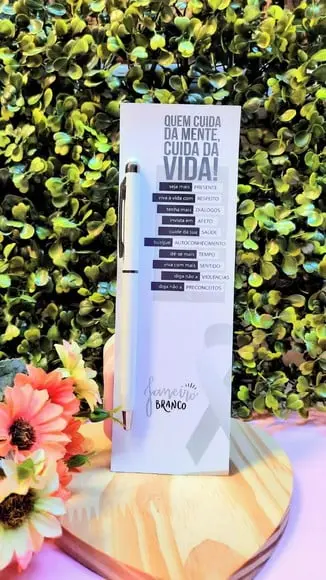 Cartão com Caneta- Janeiro Branco